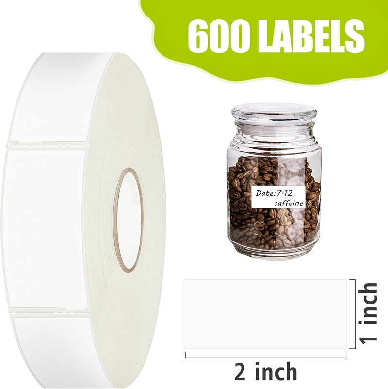 TRYXN 600 Blank Removable Freezer Labels with Perforation Line for Easy Distribution and Use. Waterproof and Oil-Resistant, Suitable for Food Containers, Jars, and Kitchen Organization.(1 "x 2") - Image 3